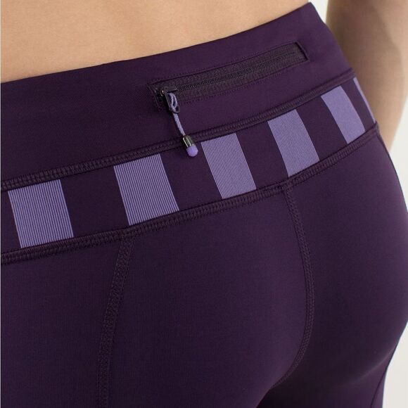 Lululemon Run: Inspire Crop II in Deep Zinfandel/Micro Macro Stripe - Picture 6 of 14